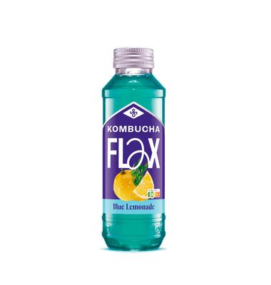 Kombucha blue lemonade FLAX&KALE, botella 330 ml