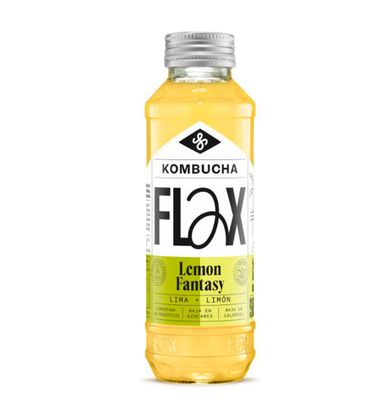 Kombucha lemon fantasy FLAX&KALE, botella 330 ml