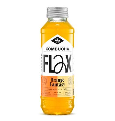 Kombucha orange fantasy FLAX&KALE, botella 330 ml
