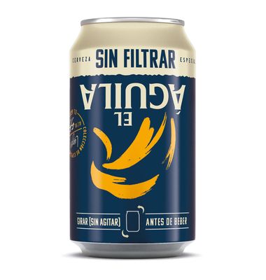 Cerveza El Aguila Sin Filtrar Lata 33 cl