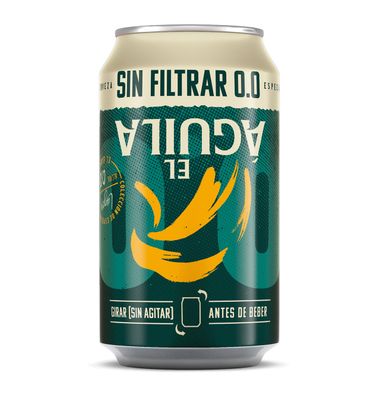Cerveza El Aguila Sin Filtrar 0.0% Lata 33 cl