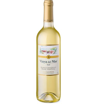 Vino blanco Semidulce D.O. Catalunya VIÑA DEL MAR, botella 75 cl