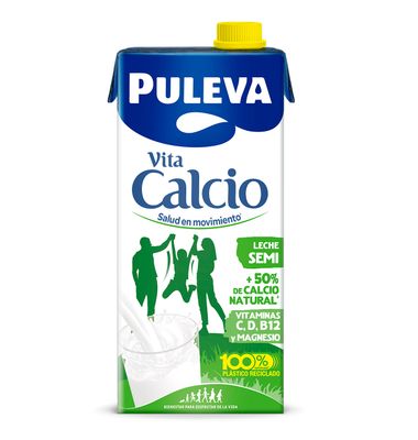 Leche fresca semidesnatada PULEVA, botella 1 litro