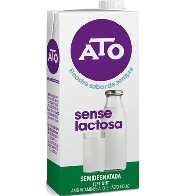 Leche semidesnatada sin lactosa Ato 1l