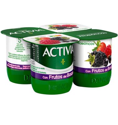 Bfidus Activia pack 4 frutas del bosque 4 unidades