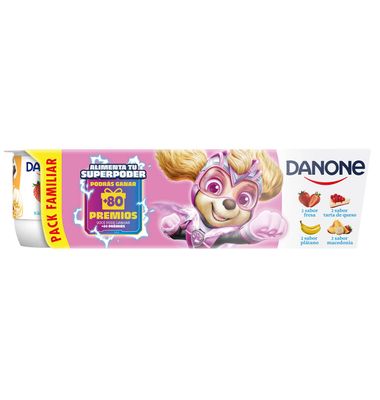 Yogur Danone pack 8 fresa coco macedonia frutos bosque 8 unidades