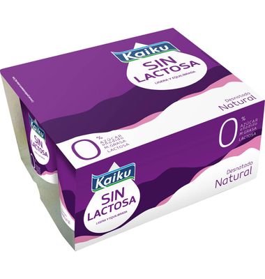 Yogur sin lactosa Kaiku pack 4 natural 4 unidades