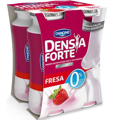 Yogur Beber Densia Forte Fresa 0% 4 Unidades
