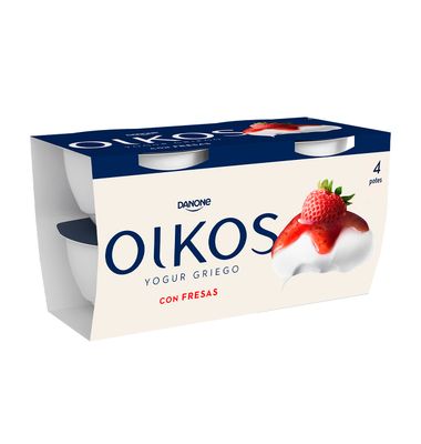 Yogur Danone Oikos Con Fresas 4 Unidades