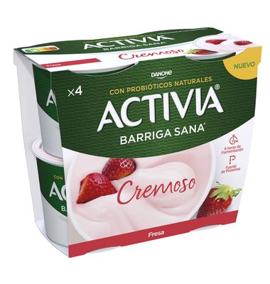 Bífidus Activia cremoso pack 4 fresa 4 unidades