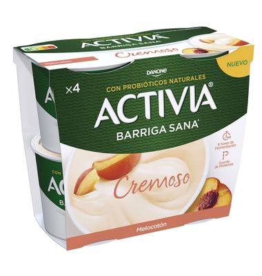 Bífidus Activia cremoso pack 4 melocotón 4 unidades