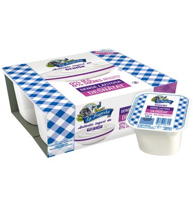 Yogur Natural La Fageda Desnatado Sin Lactosa 4 Unidades