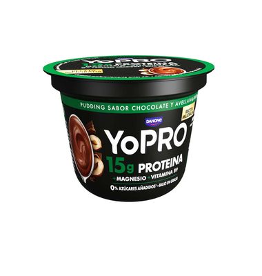 Pudding de choco y avellana YOPRO, tarrina 150 g