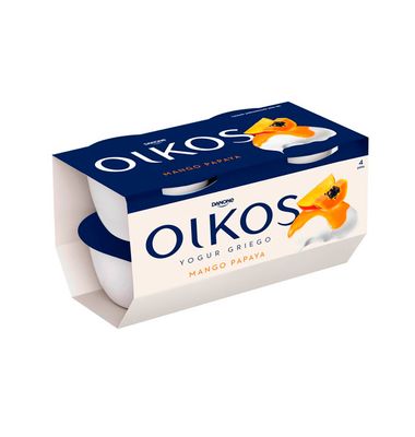 Yogur Danone Oikos Mango Papaya 4 Unidades