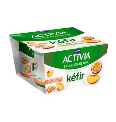 Kefir Activia pack 4 melocotón y maracuyá 4 unidades