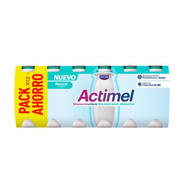 Actimel Danone Natural Sin Azúcar 12 Unidades