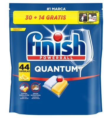 Lavavajilla Finish Quantum Limón 30+14 44 Unidad