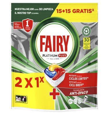 Lavavajillas Fairy Platinum 15+15 30 Dosis