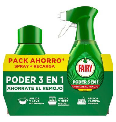 Spray Fairy Prelavado 3En1 2X500 1000 ml