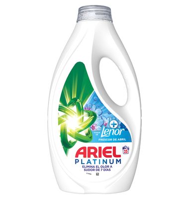 Detergente líquido ARIEL FRESCOR ABRIL, garrafa 25 dosis 25 lavados