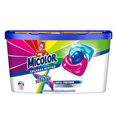 Detergente Caps Micolor Adios Separar 10 Unidades