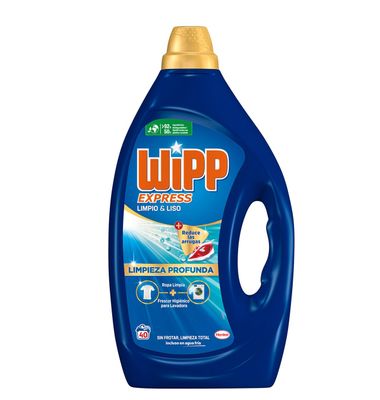 Detergente en gel WIPP EXPRESS LIMPIO&LISO, garrafa 40 dosis