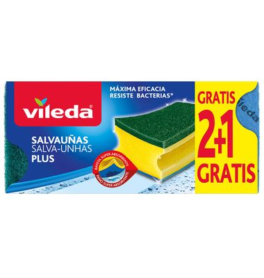 Salvauñas Vileda Antibacterias Verde 2+1