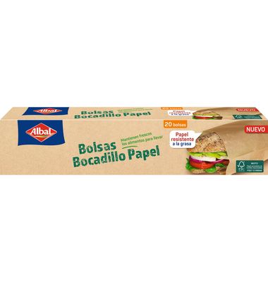 Bolsas de bocadillo papel Albal 20 ud. 20 unidades