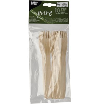Tenedor Pure Madera 10 Unidades