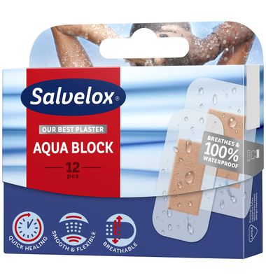 Apósito Salvelox Impermeable Cura Rápido Aqua Block 12 Unidades