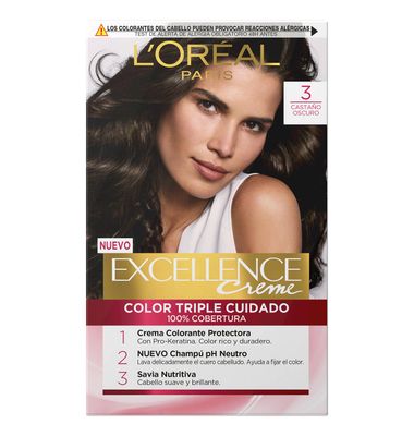 Tinte Excellence L'Oreal Castaño Oscuro 3 1 Unidad