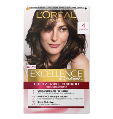 Tinte Excellence L'Oreal Castaño N.4 1 Unidad