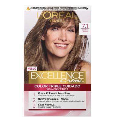 Tinte Excellence L'Oreal Rubio Ceniza 7.1 1 Unidad