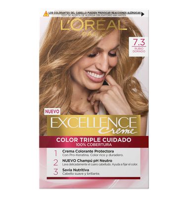 Tinte Excellence L'Oreal Rubio Dorado 7.3 1 Unidad