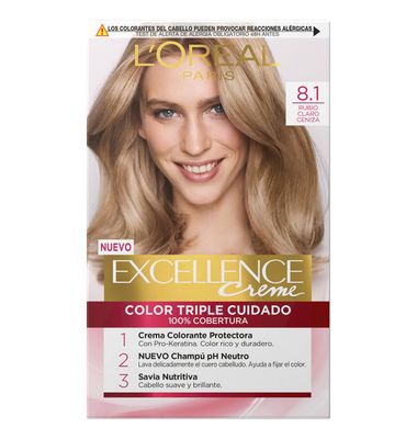 Tinte Excellence L'Oreal 8.1 Rubio cla.Ceni 1 Unidad