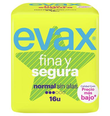 Compresas normal Fina y Segura Evax 16 ud. 16 unidades