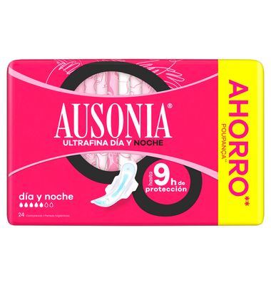 Compresas Ultrafinas Con Alas Noche Ausonia 24 Uds 24 unidades