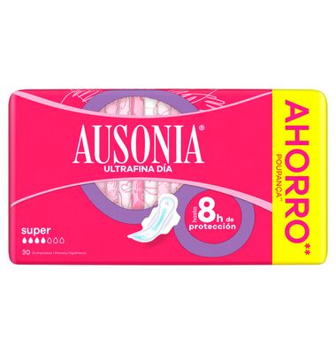 AUSONIA Compresa ultrafina súper amb ales 30 unidades