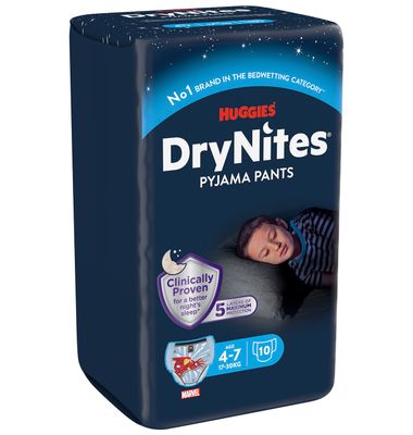 Pañal Drynites 4-7 Años Niño 10 Unidades