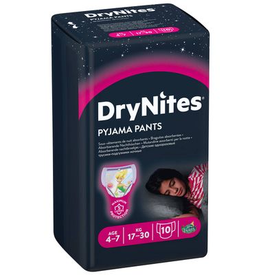 Pañal Drynites 4-7 Años Niña 10 Unidad