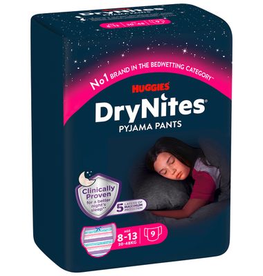 Pañal Drynites 8-13 Años Niña 9 Unidad