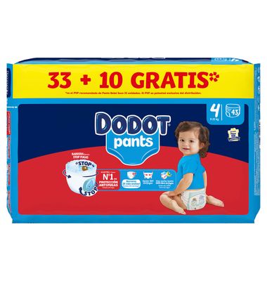 Pants Dodot Talla 4 9-15Kg 33 Unidades