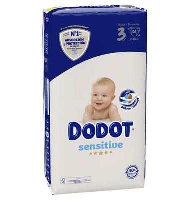 Dodot Sensitive Talla 3, 6-10 K 56 Unidades
