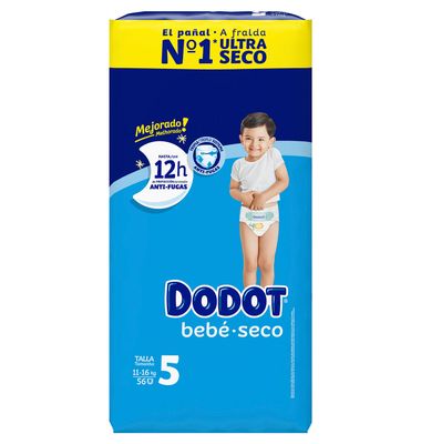 Pañal T-5 Dodot Bebe Seco 11-16 kg 54 Unidades
