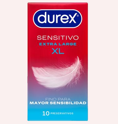 Preservativos sensitivo suave xl DUREX, caja 10 uds. 10 unidades