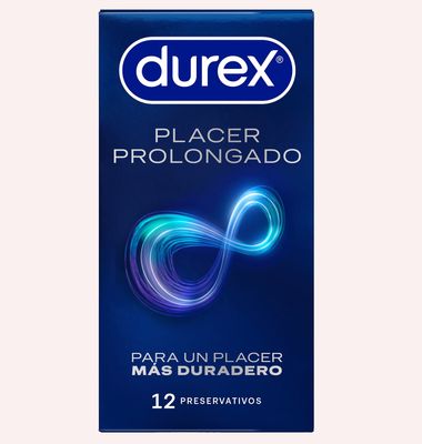 Preservativos placer prolongado DUREX, caja 12 uds. 12 unidades